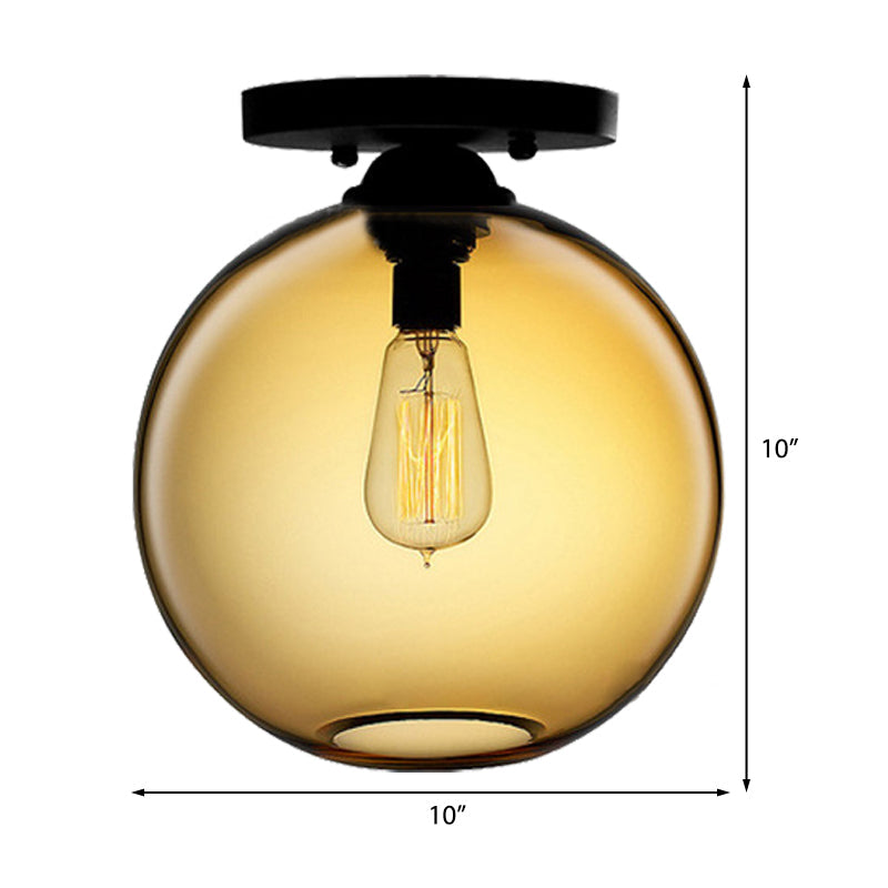 Red/Sky Blue/Amber/Dark Smoke/Coffee Orbit Ceiling Light Fixture Contemporary Glass 1 Head Indoor Ceiling Flush Mount Clearhalo 'Ceiling Lights' 'Close To Ceiling Lights' 'Close to ceiling' 'Flush mount' Lighting' 330492