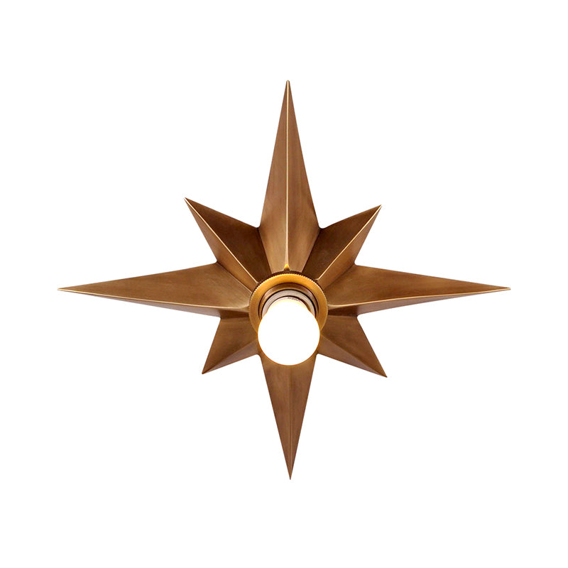 Black/Bronze Anise Star Flush Ceiling Light Contemporary Metal 1 Head Stairway Flush Mount Light Fixture Clearhalo 'Ceiling Lights' 'Close To Ceiling Lights' 'Close to ceiling' 'Flush mount' Lighting' 331568