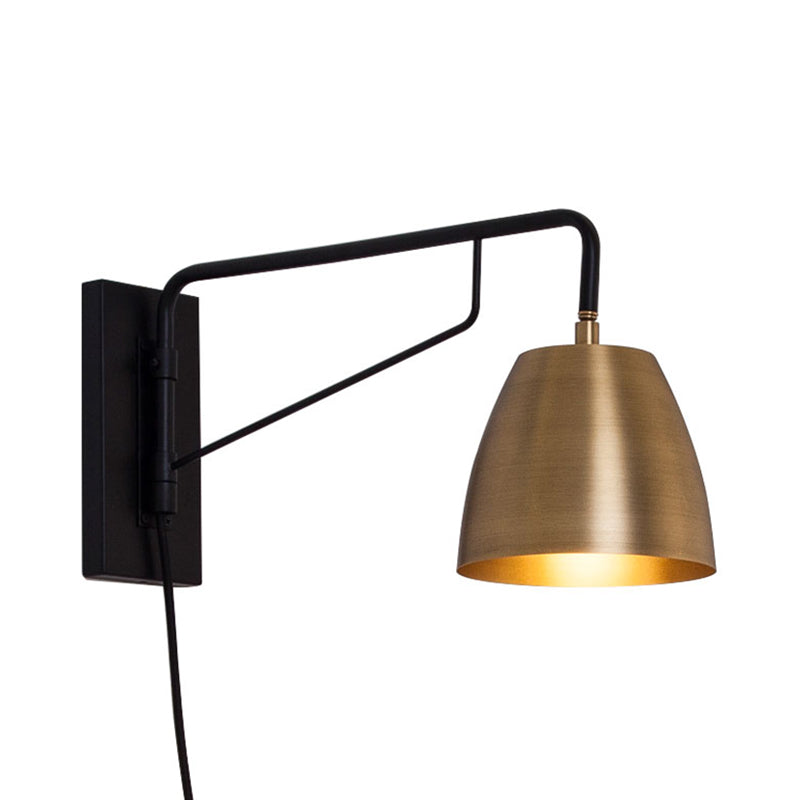 Metal Dome Wall Lighting Fixture Contemporary 1 Bulb Brass Sconce Light for Bedroom Clearhalo 'Cast Iron' 'Glass' 'Industrial' 'Modern wall lights' 'Modern' 'Tiffany' 'Traditional wall lights' 'Wall Lamps & Sconces' 'Wall Lights' Lighting' 339448