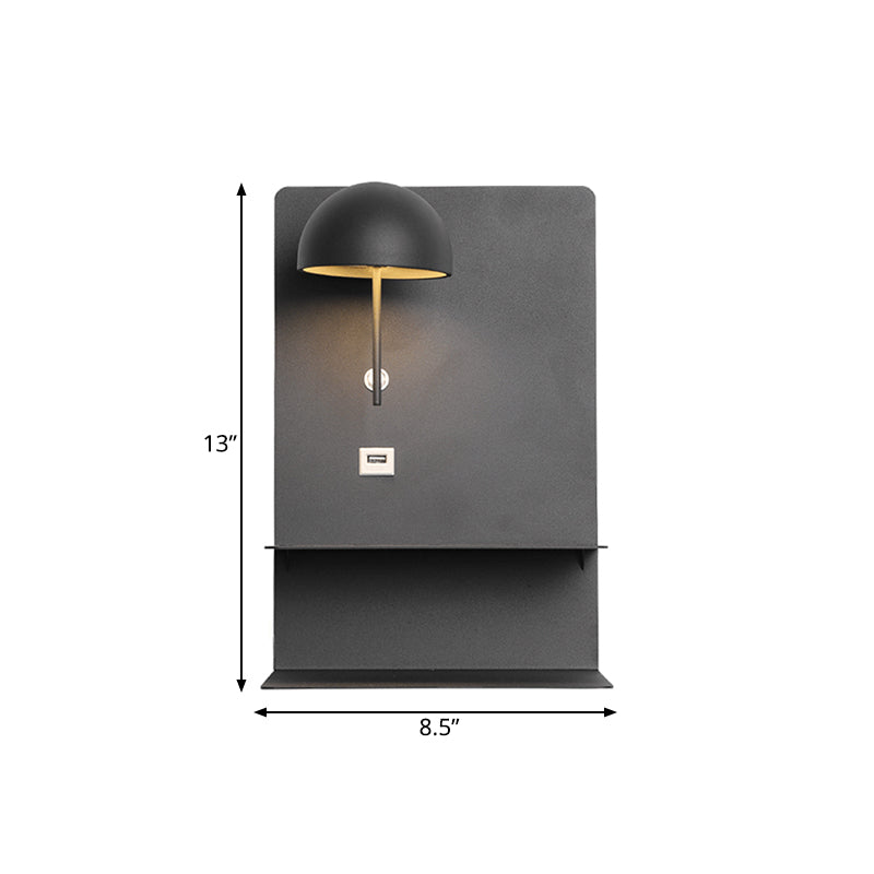 Black Bowl Metal Wall Lighting Modernist LED Metal Wall Mount Light Fixture for Living Room Clearhalo 'Cast Iron' 'Glass' 'Industrial' 'Modern wall lights' 'Modern' 'Tiffany' 'Traditional wall lights' 'Wall Lamps & Sconces' 'Wall Lights' Lighting' 340430