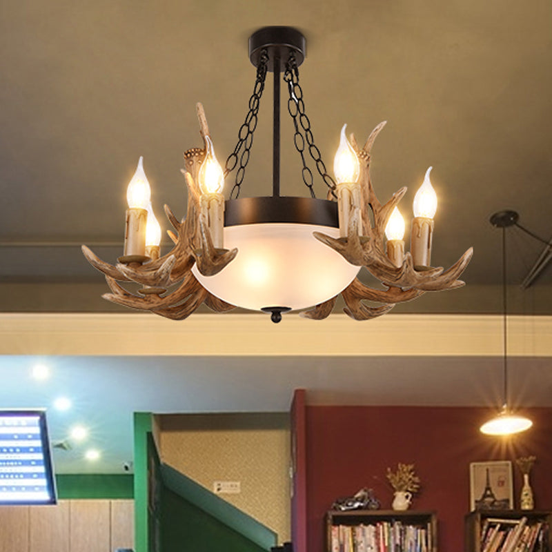 Metal Semi Sphere Chandelier Lamp Contemporary 11-Head Restaurant Pendant Ceiling Light in Brown Clearhalo 'Ceiling Lights' 'Chandeliers' Lighting' options 340651
