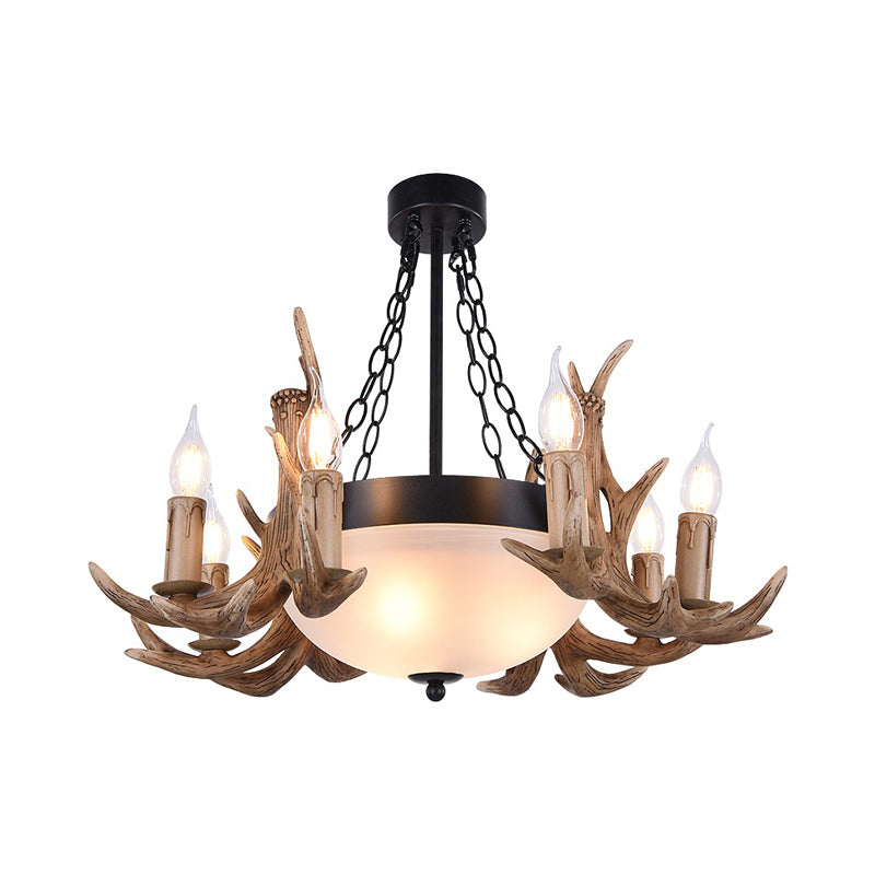 Metal Semi Sphere Chandelier Lamp Contemporary 11-Head Restaurant Pendant Ceiling Light in Brown Clearhalo 'Ceiling Lights' 'Chandeliers' Lighting' options 340654