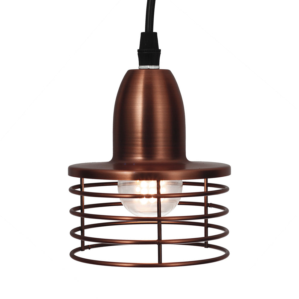 1 Light Drum Pendant Lighting with Wire Cage Shade Industrial Retro Black/Bronze Metal Ceiling Pendant for Kitchen Clearhalo 'Art Deco Pendants' 'Black' 'Cast Iron' 'Ceiling Lights' 'Ceramic' 'Crystal' 'Industrial Pendants' 'Industrial' 'Metal' 'Middle Century Pendants' 'Pendant Lights' 'Pendants' 'Rustic Pendants' 'Tiffany' Lighting' 34359