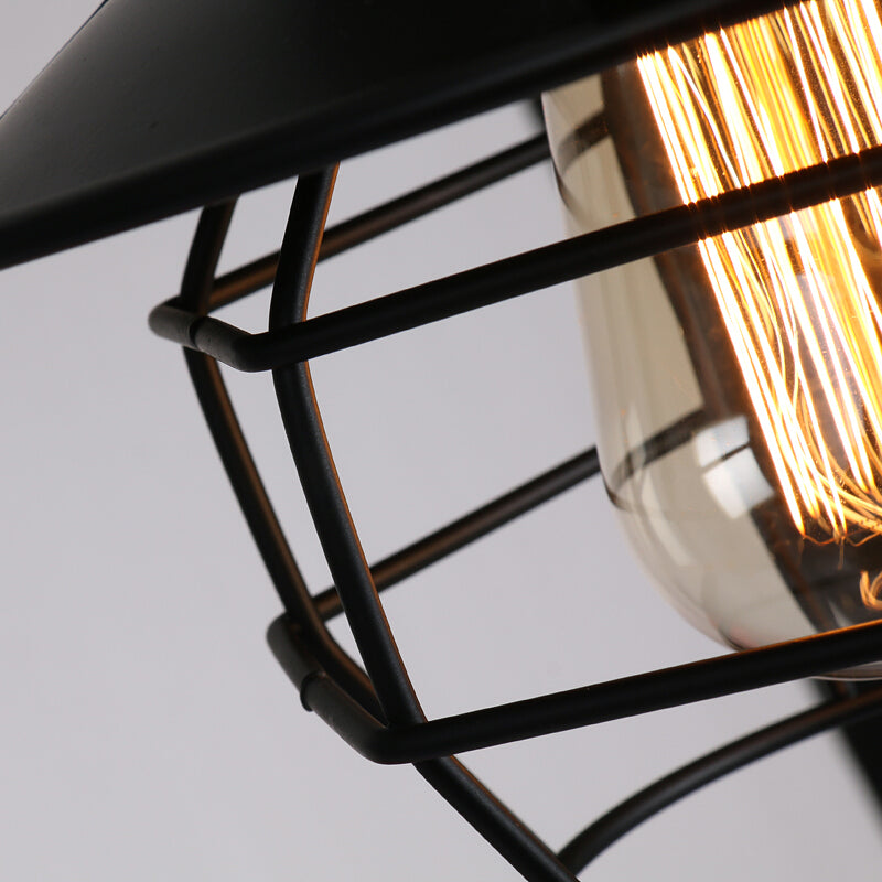 3 Lights Hanging Lamp with Dome Cage Shade Metal Vintage Industrial Indoor Pendant Light in Black Clearhalo 'Art Deco Pendants' 'Black' 'Cast Iron' 'Ceiling Lights' 'Ceramic' 'Crystal' 'Industrial Pendants' 'Industrial' 'Metal' 'Middle Century Pendants' 'Pendant Lights' 'Pendants' 'Rustic Pendants' 'Tiffany' Lighting' 35099