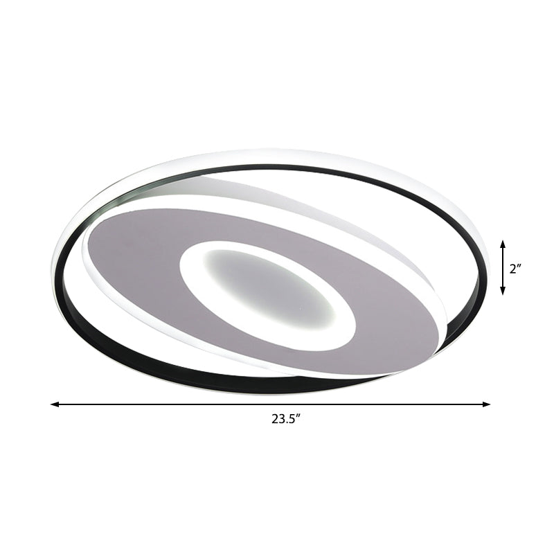 16"/19.5"/23.5" Oval Flush Mount Lights Modern Acrylic Unique Ceiling Light Fixture in Warm/White Clearhalo 'Ceiling Lights' 'Close To Ceiling Lights' 'Close to ceiling' 'Flush mount' Lighting' 360125