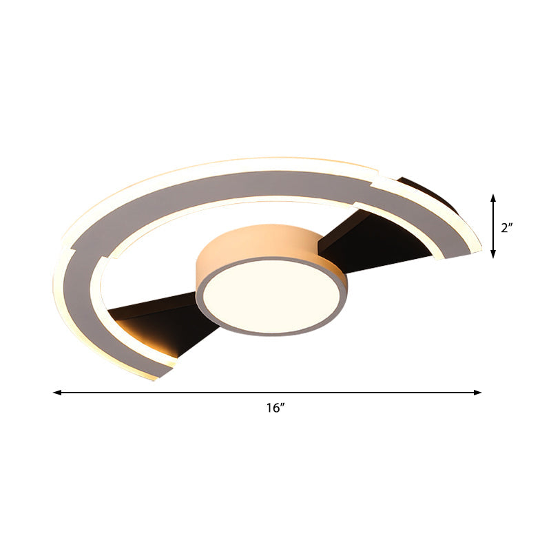 16"/19.5"/23.5" Traverse Lighting Fixture Modern Acrylic Warm/White Ceiling Lights Flush Mount Clearhalo 'Ceiling Lights' 'Close To Ceiling Lights' 'Close to ceiling' 'Flush mount' Lighting' 360187