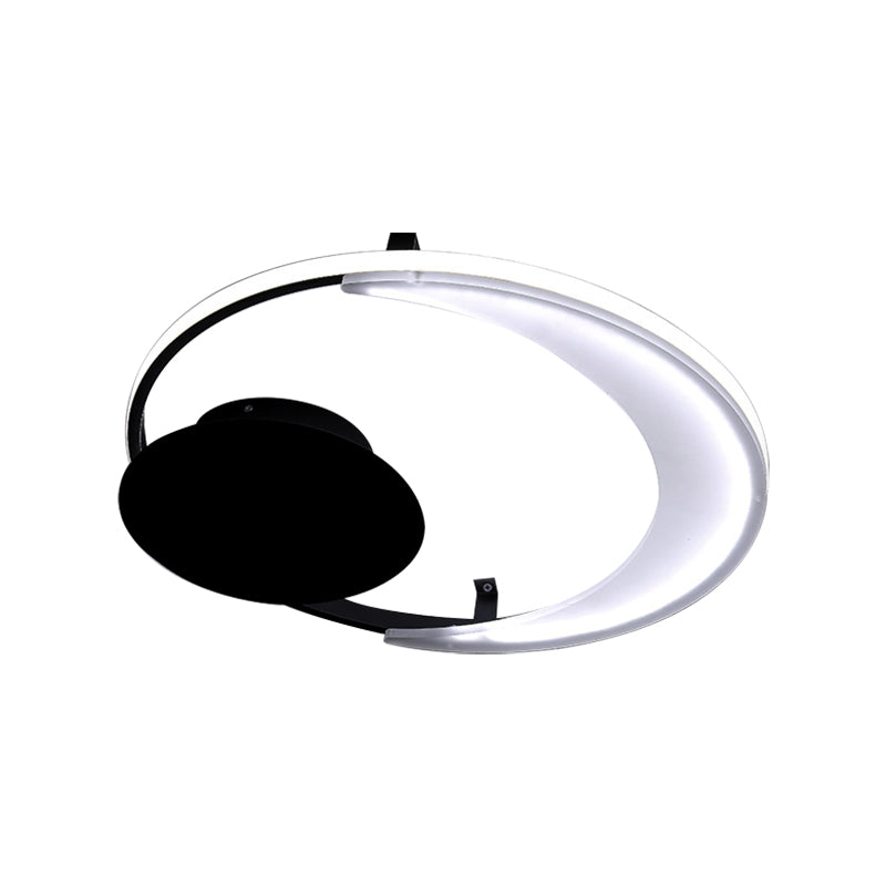 12.5"/16.5"/20.5" Unique Ceiling Fixture Contemporary Acrylic 1 Light Flushmount Lights in Black Clearhalo 'Ceiling Lights' 'Close To Ceiling Lights' 'Close to ceiling' 'Flush mount' Lighting' 360428