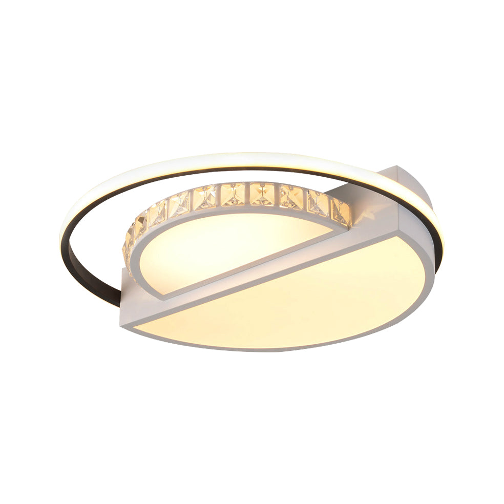 Modern Flushmount Light Metal Integrated Led Flush Ceiling Light in White for Living Room Clearhalo 'Ceiling Lights' 'Close To Ceiling Lights' 'Close to ceiling' 'Flush mount' Lighting' 360488