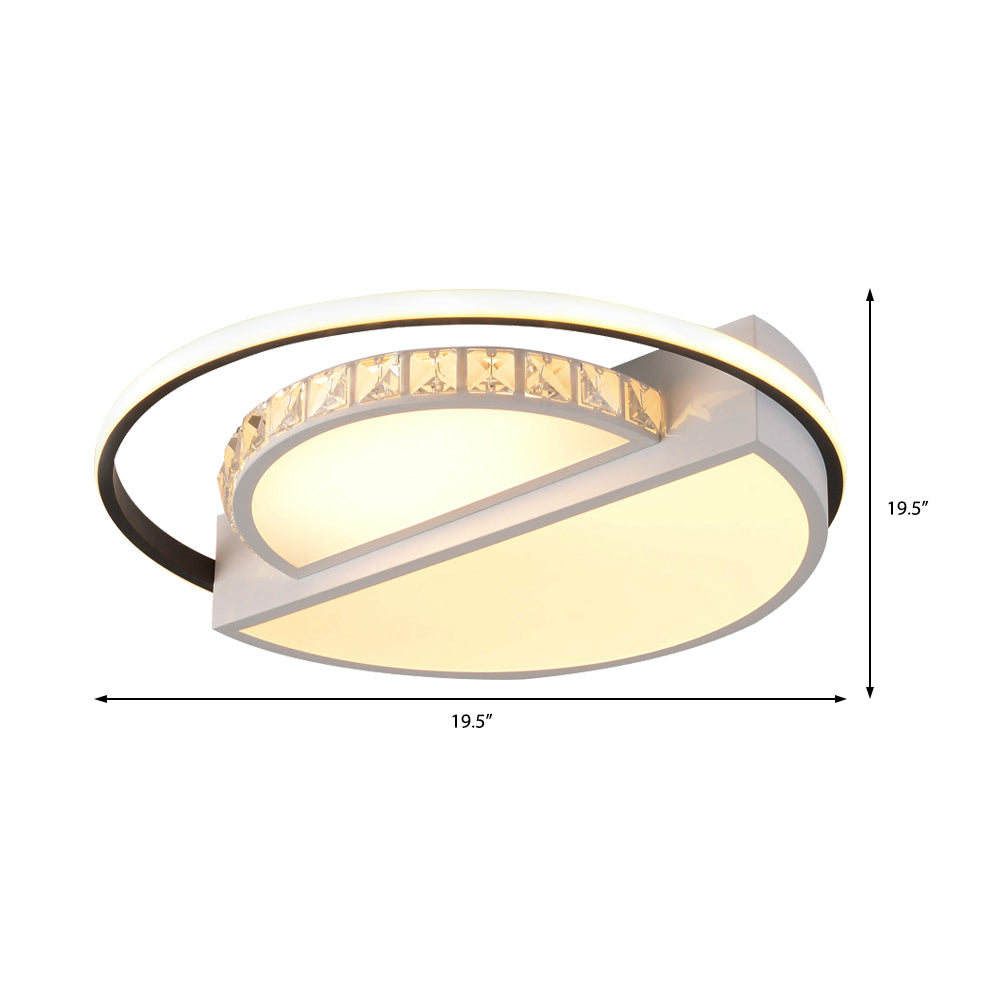 Modern Flushmount Light Metal Integrated Led Flush Ceiling Light in White for Living Room Clearhalo 'Ceiling Lights' 'Close To Ceiling Lights' 'Close to ceiling' 'Flush mount' Lighting' 360489