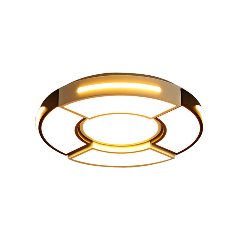 Unique Round Ceiling Fixture Modern Acrylic 16"/19.5"/23.5" Black Lighting Fixture, Warm/White Clearhalo 'Ceiling Lights' 'Close To Ceiling Lights' 'Close to ceiling' 'Flush mount' Lighting' 360915