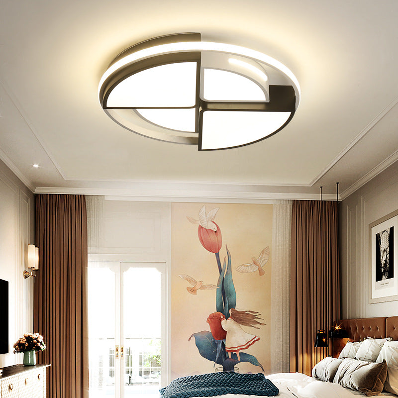 Warm/White Round Lighting Fixture Modern Acrylic 16"/19.5" Ceiling Lights Flush Mount in White White Clearhalo 'Ceiling Lights' 'Close To Ceiling Lights' 'Close to ceiling' 'Flush mount' Lighting' 360949