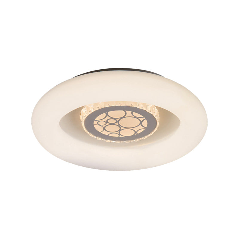 Modern Circle Flush Mount Light Fixture Acrylic Unique White Ceiling Fixture in Natural/White for Bedroom Clearhalo 'Ceiling Lights' 'Close To Ceiling Lights' 'Close to ceiling' 'Flush mount' Lighting' 360989