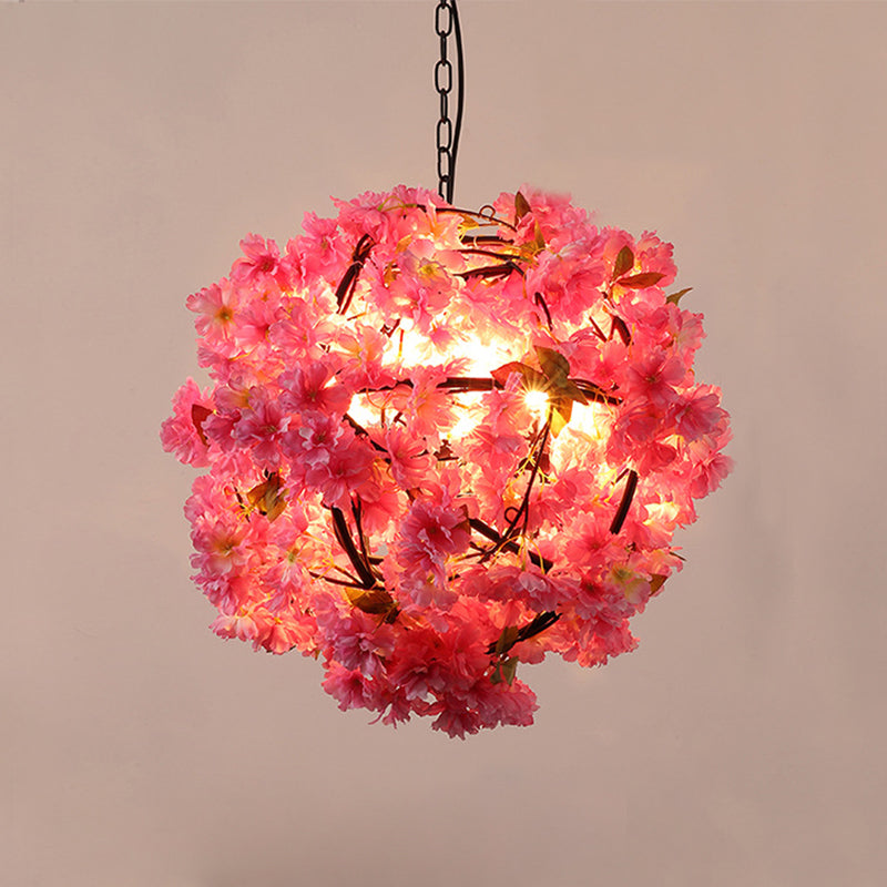 1 Bulb Flower Hanging Pendant Vintage Pink Metal LED Ceiling Hang Fixture for Restaurant Clearhalo 'Art Deco Pendants' 'Cast Iron' 'Ceiling Lights' 'Ceramic' 'Crystal' 'Industrial Pendants' 'Industrial' 'Metal' 'Middle Century Pendants' 'Pendant Lights' 'Pendants' 'Tiffany' Lighting' 368108
