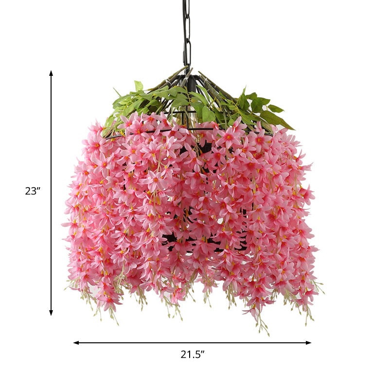 Pink 1 Light Ceiling Pendant Industrial Metal Blossom LED Drop Lamp for Restaurant Clearhalo 'Art Deco Pendants' 'Cast Iron' 'Ceiling Lights' 'Ceramic' 'Crystal' 'Industrial Pendants' 'Industrial' 'Metal' 'Middle Century Pendants' 'Pendant Lights' 'Pendants' 'Tiffany' Lighting' 368120