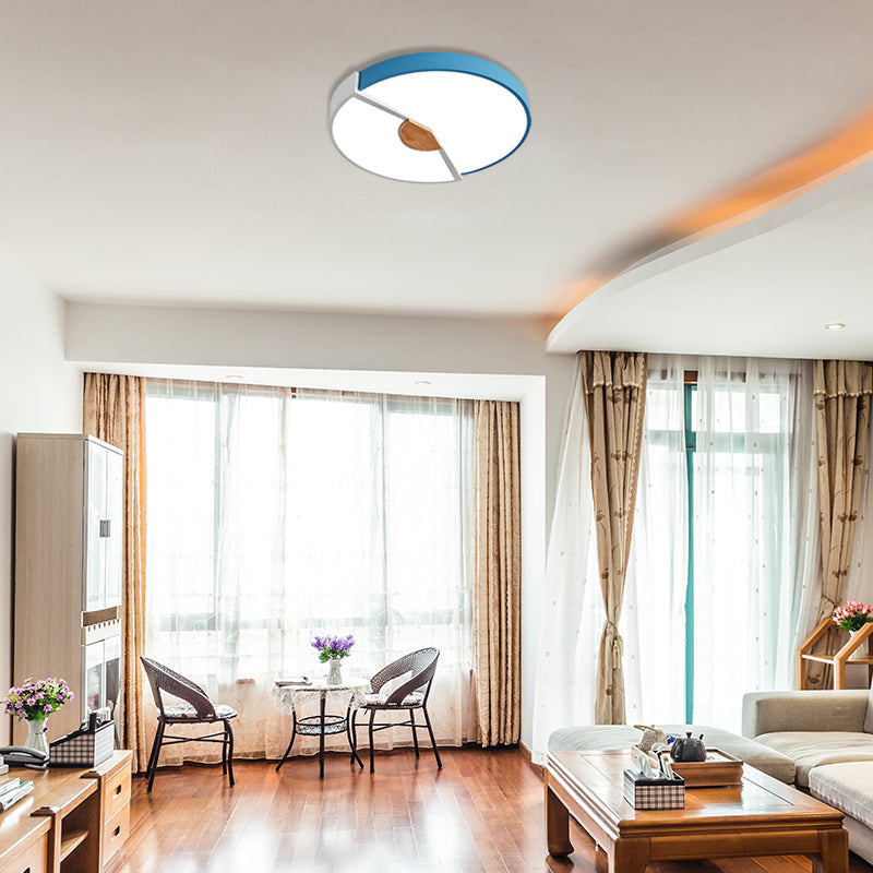 Metallic Splicing Round Flush Light Modern Integrated LED Black/Pink/Yellow Ceiling Mounted Lamp, 12"/16"/19.5" Wide Clearhalo 'Ceiling Lights' 'Close To Ceiling Lights' 'Close to ceiling' 'Flush mount' Lighting' 369584