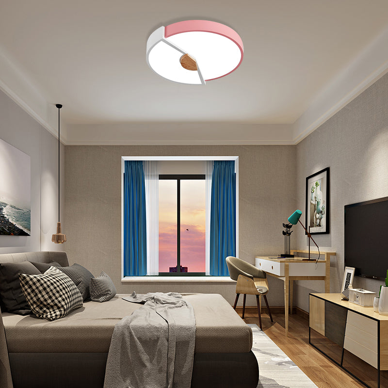 Metallic Splicing Round Flush Light Modern Integrated LED Black/Pink/Yellow Ceiling Mounted Lamp, 12"/16"/19.5" Wide Clearhalo 'Ceiling Lights' 'Close To Ceiling Lights' 'Close to ceiling' 'Flush mount' Lighting' 369606