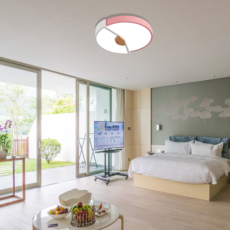 Metallic Splicing Round Flush Light Modern Integrated LED Black/Pink/Yellow Ceiling Mounted Lamp, 12"/16"/19.5" Wide Clearhalo 'Ceiling Lights' 'Close To Ceiling Lights' 'Close to ceiling' 'Flush mount' Lighting' 369610