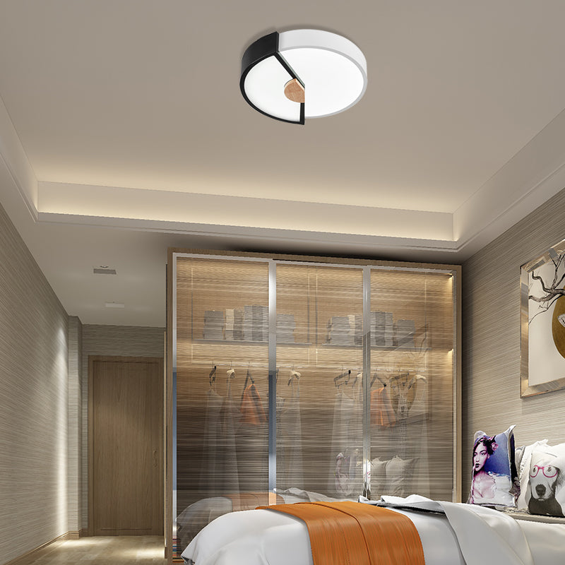 Metallic Splicing Round Flush Light Modern Integrated LED Black/Pink/Yellow Ceiling Mounted Lamp, 12"/16"/19.5" Wide Clearhalo 'Ceiling Lights' 'Close To Ceiling Lights' 'Close to ceiling' 'Flush mount' Lighting' 369629