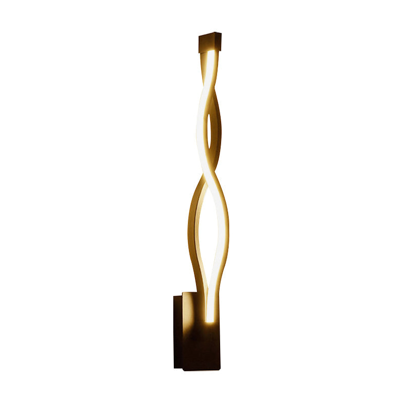 Contemporary LED Wall Lighting Black/White Curvy Sconce Light Fixture with Acrylic Shade, Warm/White Light Clearhalo 'Modern wall lights' 'Modern' 'Wall Lamps & Sconces' 'Wall Lights' Lighting' 369764