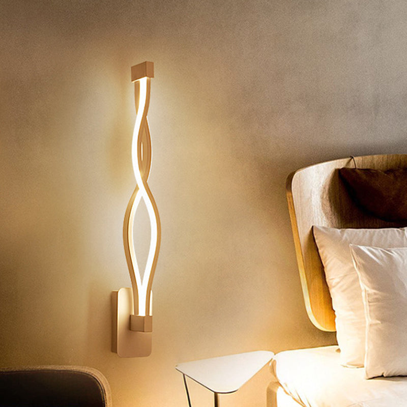 Contemporary LED Wall Lighting Black/White Curvy Sconce Light Fixture with Acrylic Shade, Warm/White Light White Clearhalo 'Modern wall lights' 'Modern' 'Wall Lamps & Sconces' 'Wall Lights' Lighting' 369766
