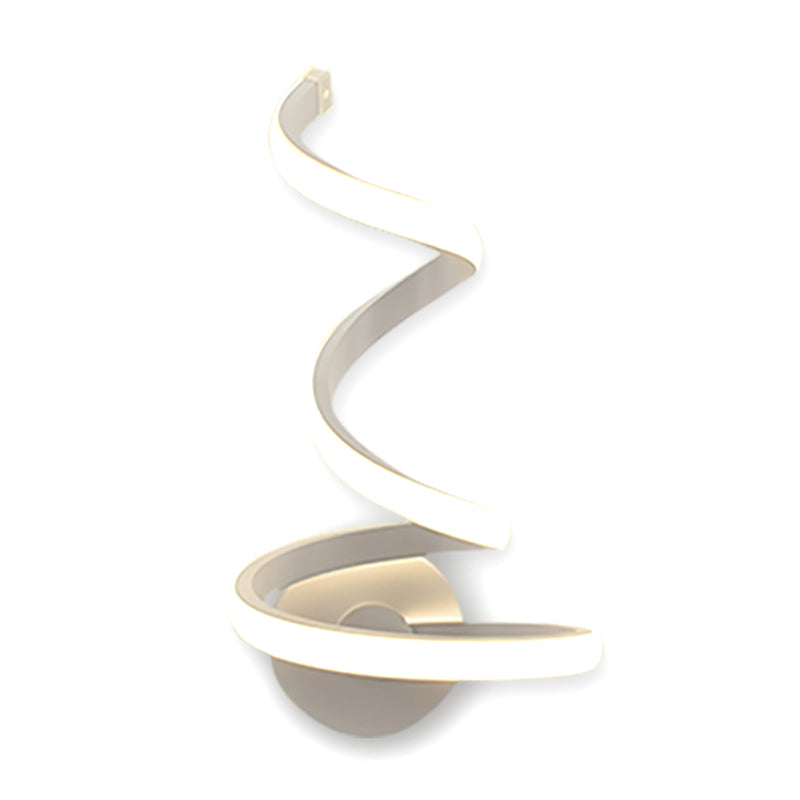 LED Dining Room Sconce Light Modernist White Wall Mounted Lamp with Spiral Acrylic Shade Clearhalo 'Modern wall lights' 'Modern' 'Wall Lamps & Sconces' 'Wall Lights' Lighting' 369771