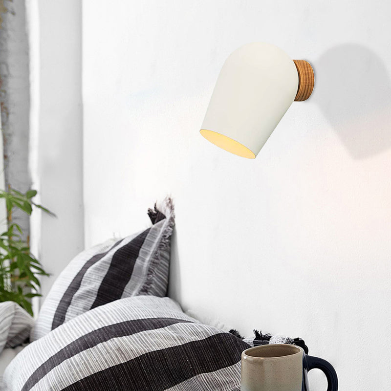 Dome Wall Mounted Light with White Metal Shade 1 Light Nordic Wall Lighting for Bedside White Clearhalo 'Cast Iron' 'Glass' 'Industrial' 'Modern wall lights' 'Modern' 'Tiffany' 'Traditional wall lights' 'Vanity Lights' 'Wall Lights' Lighting' 370150