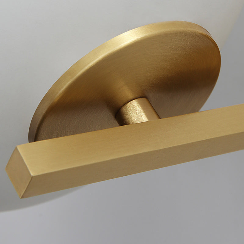 Milk Glass Oval Wall Mount Lamp Modern 1 Light Bedside Wall Sconce Light in Brass Clearhalo 'Cast Iron' 'Glass' 'Industrial' 'Modern wall lights' 'Modern' 'Tiffany' 'Traditional wall lights' 'Vanity Lights' 'Wall Lights' Lighting' 370188