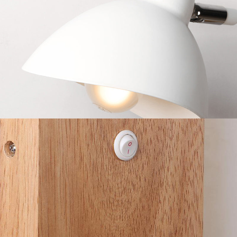 Waveforms Metal Wall Mounted Lamp Contemporary 1 Light White Wall Light Sconce with Square Wooden Backplate Clearhalo 'Cast Iron' 'Glass' 'Industrial' 'Modern wall lights' 'Modern' 'Tiffany' 'Traditional wall lights' 'Vanity Lights' 'Wall Lights' Lighting' 370231