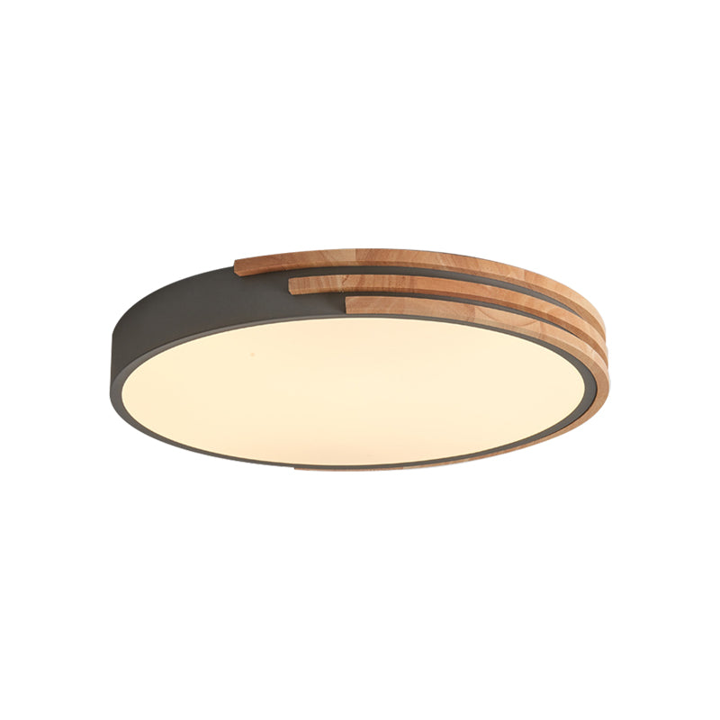 Nordic Style Round Ceiling Fixture Wood and Acrylic Unique Ceiling Lights Flush Mount in Grey/White/Green Clearhalo 'Ceiling Lights' 'Close To Ceiling Lights' 'Close to ceiling' 'Flush mount' Lighting' 370708
