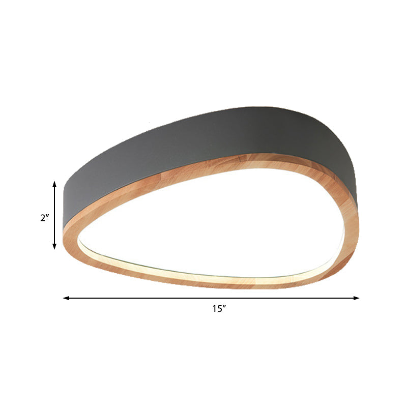 Grey/White/Green Drop Flush Mount Ceiling Light Modern Iron and Wood Unique Ceiling Light in Warm/White Clearhalo 'Ceiling Lights' 'Close To Ceiling Lights' 'Close to ceiling' 'Flush mount' Lighting' 370742
