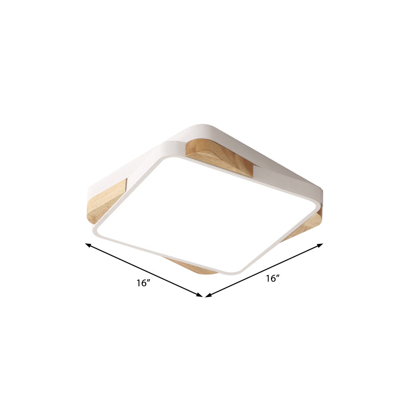 16"/19.5"/35.5" Acrylic Lighting Fixture Contemporary Rectangular Ceiling Lights Flush Mount in Black/White for Living Room Clearhalo 'Ceiling Lights' 'Close To Ceiling Lights' 'Close to ceiling' 'Flush mount' Lighting' 370772