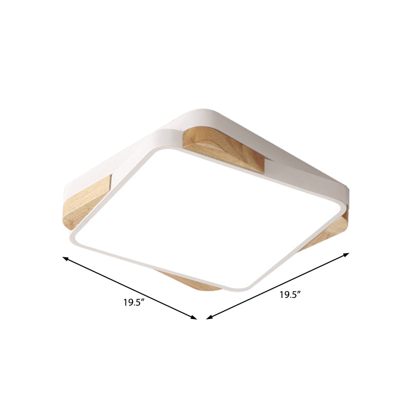 16"/19.5"/35.5" Acrylic Lighting Fixture Contemporary Rectangular Ceiling Lights Flush Mount in Black/White for Living Room Clearhalo 'Ceiling Lights' 'Close To Ceiling Lights' 'Close to ceiling' 'Flush mount' Lighting' 370776