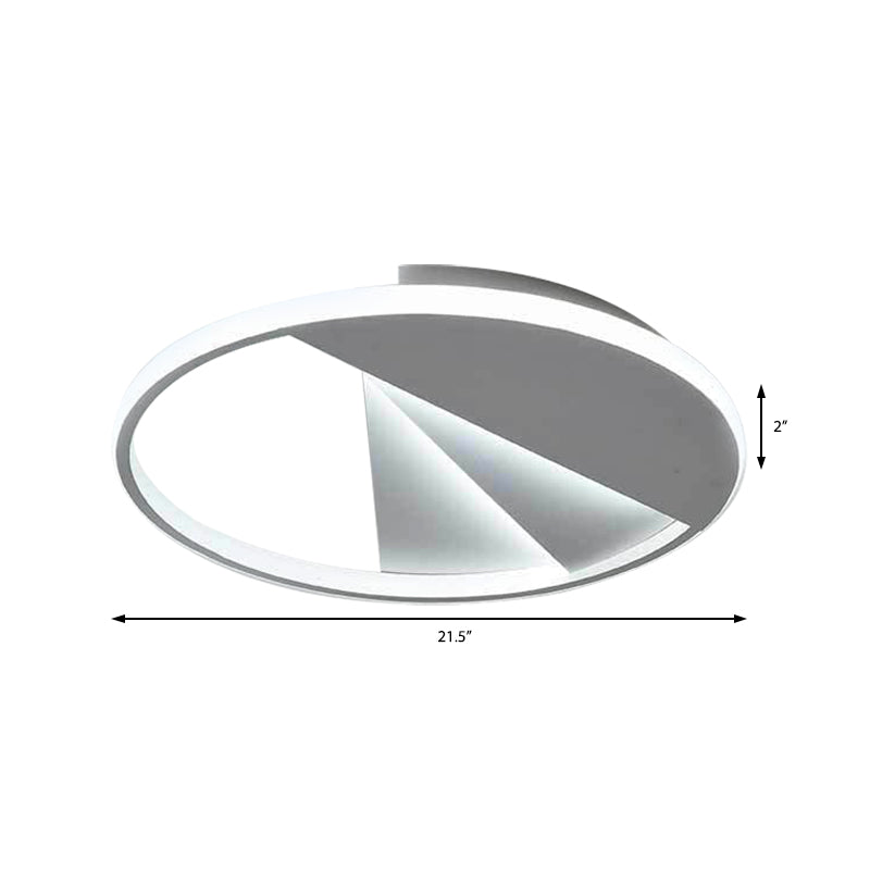 White Aluminum Acrylic Ceiling Lights Flush Mount Modern 18"/21.5" Round Flush Light in Warm/White for Bedroom Clearhalo 'Ceiling Lights' 'Close To Ceiling Lights' 'Close to ceiling' 'Flush mount' Lighting' 370922