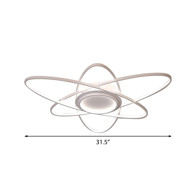25.5"/31.5"/39" Creative Ceiling Lights Modern Acrylic and Metal Ceiling Light Fixture with Warm/White Lighting Clearhalo 'Ceiling Lights' 'Close To Ceiling Lights' 'Close to ceiling' 'Flush mount' Lighting' 370975