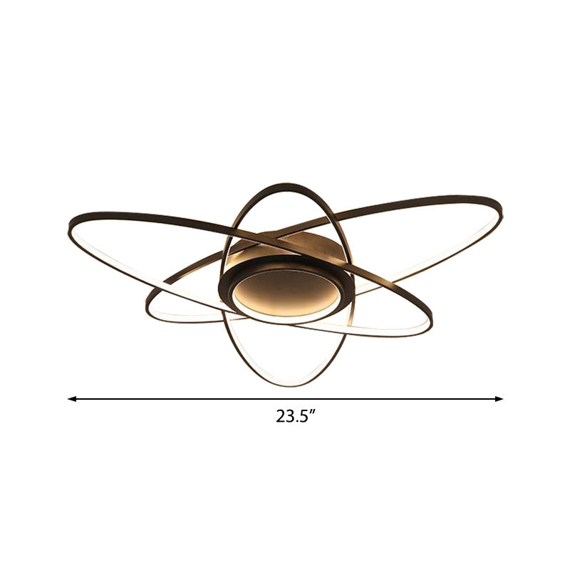 25.5"/31.5"/39" Creative Ceiling Lights Modern Acrylic and Metal Ceiling Light Fixture with Warm/White Lighting Clearhalo 'Ceiling Lights' 'Close To Ceiling Lights' 'Close to ceiling' 'Flush mount' Lighting' 370982