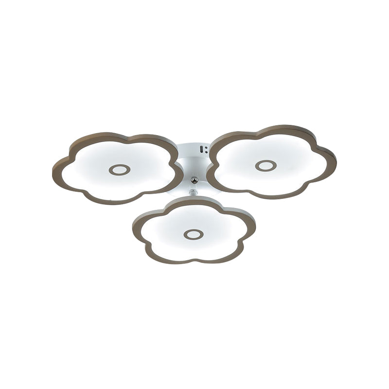 3/6/9 Heads Unique Flower Ceiling Fixture Modern Iron Acrylic White Ceiling Lights for Indoor Clearhalo 'Ceiling Lights' 'Close To Ceiling Lights' 'Close to ceiling' 'Semi-flushmount' Lighting' 371012