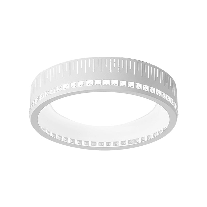Modern Unique Round Ceiling lights Flush Mount 1 Light Flush Mount Ceiling Lights in White for Bedroom Clearhalo 'Ceiling Lights' 'Close To Ceiling Lights' 'Close to ceiling' 'Flush mount' Lighting' 372755