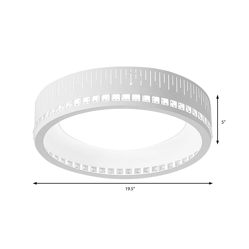 Modern Unique Round Ceiling lights Flush Mount 1 Light Flush Mount Ceiling Lights in White for Bedroom Clearhalo 'Ceiling Lights' 'Close To Ceiling Lights' 'Close to ceiling' 'Flush mount' Lighting' 372756