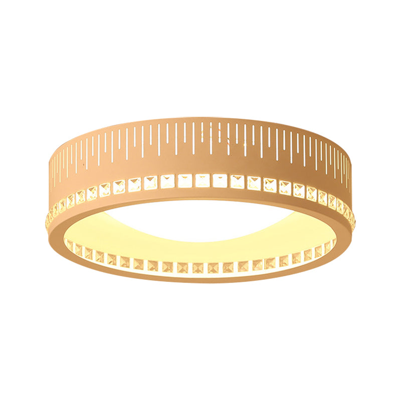 Modern Unique Round Ceiling lights Flush Mount 1 Light Flush Mount Ceiling Lights in White for Bedroom Clearhalo 'Ceiling Lights' 'Close To Ceiling Lights' 'Close to ceiling' 'Flush mount' Lighting' 372760