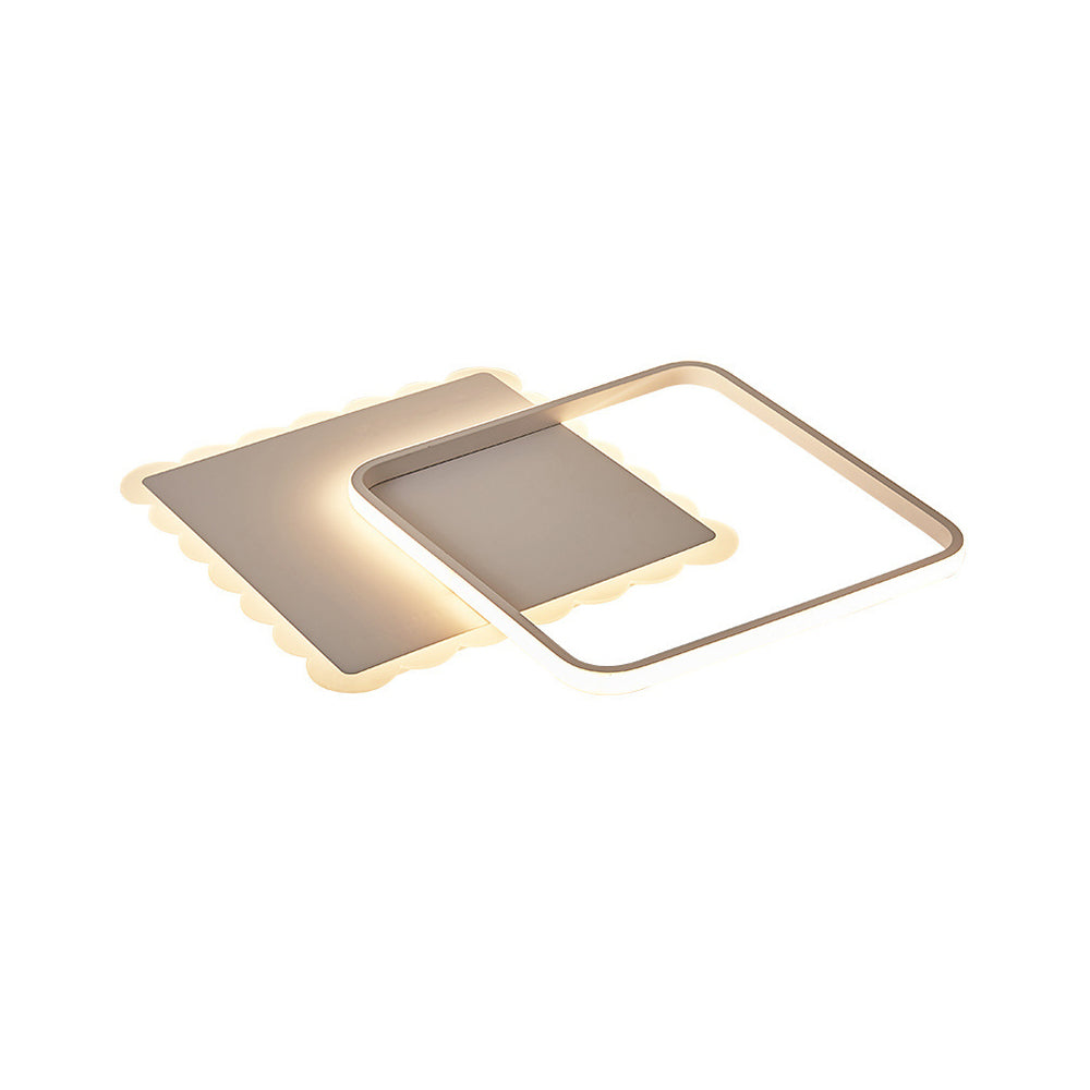 Round/Square LED Flush Mount Ceiling Light Modern Acrylic Overlapping Ceiling Lights in White Bronze Clearhalo 'Ceiling Lights' 'Close To Ceiling Lights' 'Close to ceiling' 'Flush mount' Lighting' 373858