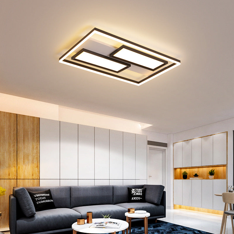 16"/19.5"/35.5"/43" Wide Super Thin Flush Light Nordic Style Metal Black Led Close to Ceiling Light in Warm/White Clearhalo 'Ceiling Lights' 'Close To Ceiling Lights' 'Close to ceiling' 'Flush mount' Lighting' 376921