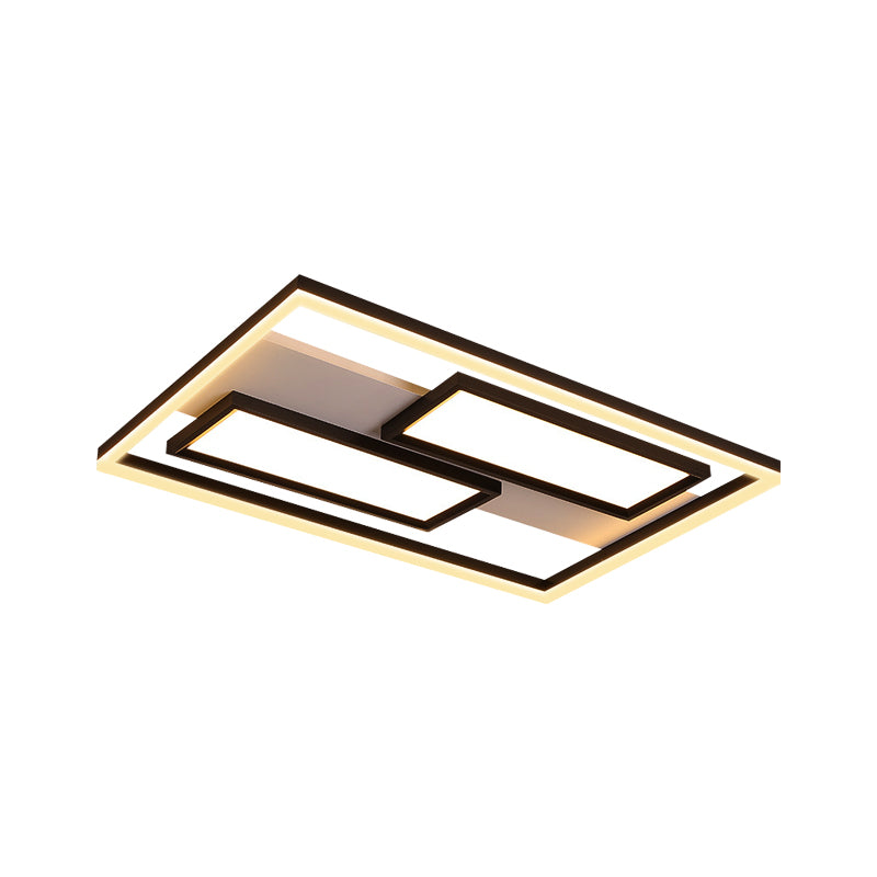 16"/19.5"/35.5"/43" Wide Super Thin Flush Light Nordic Style Metal Black Led Close to Ceiling Light in Warm/White Clearhalo 'Ceiling Lights' 'Close To Ceiling Lights' 'Close to ceiling' 'Flush mount' Lighting' 376923