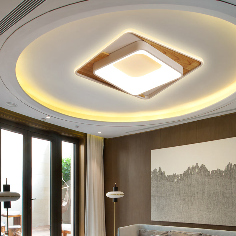 Modern Slim Rectangle Ceiling Lamp Acrylic LED Flush Mount Light in White for Bedroom Foyer White 19.5" Clearhalo 'Ceiling Lights' 'Close To Ceiling Lights' 'Close to ceiling' 'Flush mount' Lighting' 376992