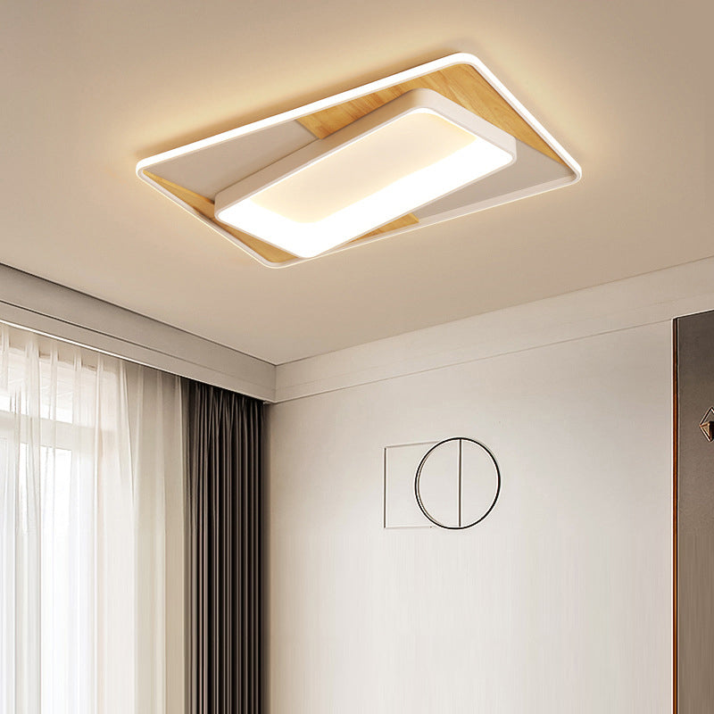 Modern Slim Rectangle Ceiling Lamp Acrylic LED Flush Mount Light in White for Bedroom Foyer White 35.5" Clearhalo 'Ceiling Lights' 'Close To Ceiling Lights' 'Close to ceiling' 'Flush mount' Lighting' 376995