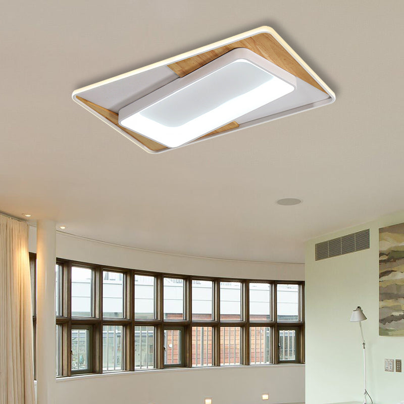 Modern Slim Rectangle Ceiling Lamp Acrylic LED Flush Mount Light in White for Bedroom Foyer White 43" Clearhalo 'Ceiling Lights' 'Close To Ceiling Lights' 'Close to ceiling' 'Flush mount' Lighting' 376999