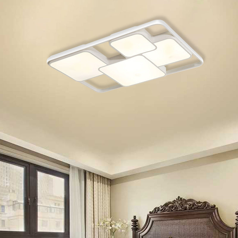 Black/White Rectangle Flush Ceiling Light Contemporary Acrylic LED Flushmount Light for Cafe Clearhalo 'Ceiling Lights' 'Close To Ceiling Lights' 'Close to ceiling' 'Flush mount' Lighting' 377034