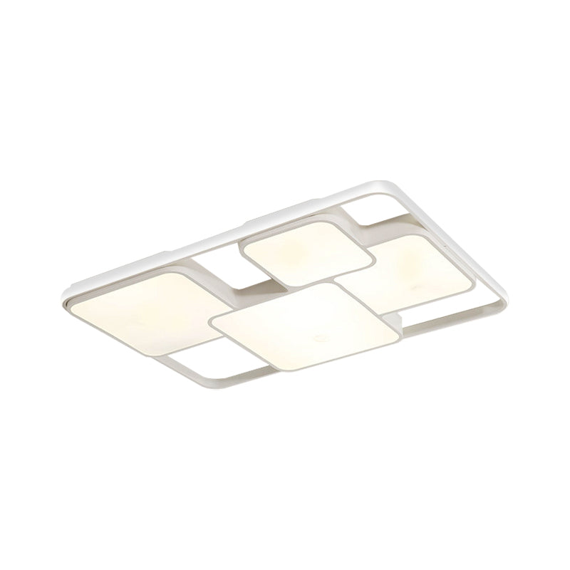 Black/White Rectangle Flush Ceiling Light Contemporary Acrylic LED Flushmount Light for Cafe Clearhalo 'Ceiling Lights' 'Close To Ceiling Lights' 'Close to ceiling' 'Flush mount' Lighting' 377037