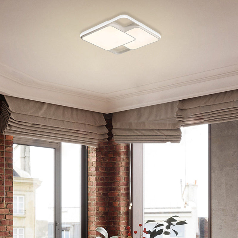 Black/White Rectangle Flush Ceiling Light Contemporary Acrylic LED Flushmount Light for Cafe Clearhalo 'Ceiling Lights' 'Close To Ceiling Lights' 'Close to ceiling' 'Flush mount' Lighting' 377043