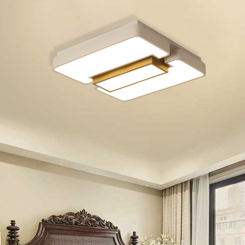 Living Room White Flush Mount Light Acrylic Modern Warm/White Lighting LED Ceiling Lamp White 23.5" Clearhalo 'Ceiling Lights' 'Close To Ceiling Lights' 'Close to ceiling' 'Flush mount' Lighting' 377143