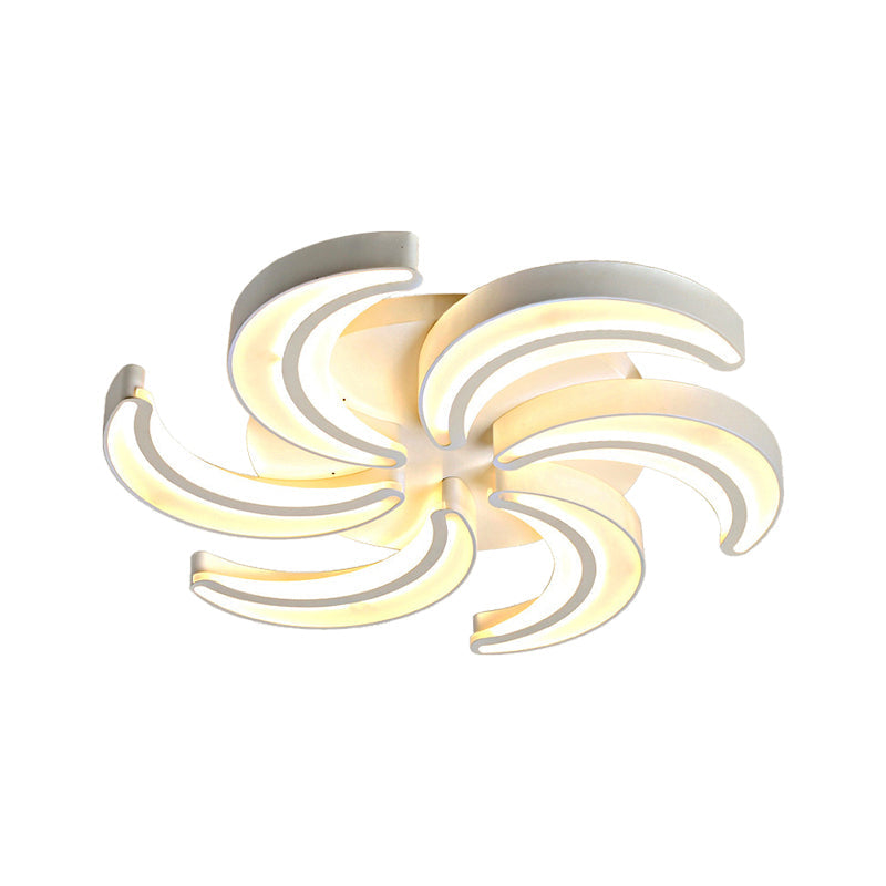 Contemporary Flower Flush Mount Light Acrylic Warm/White Lighting LED Ceiling Fixture in White for Hotel Clearhalo 'Ceiling Lights' 'Close To Ceiling Lights' 'Close to ceiling' 'Flush mount' Lighting' 377168